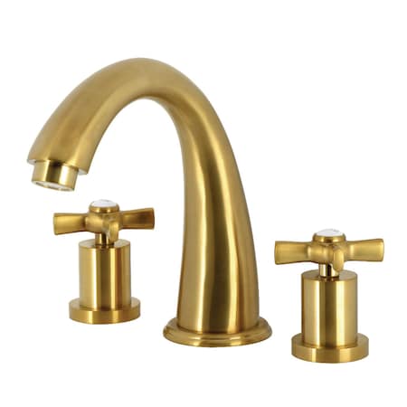 Kingston Brass Two-Handle Deck Mount Roman Tub Faucet, Brushed Brass KS2367ZX