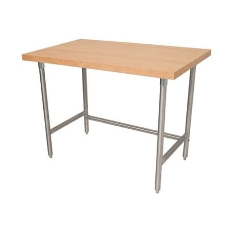 Advance Tabco Wood Top Table-Galv. Open Base TH2G-306