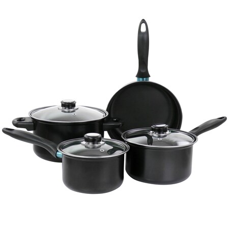 Gibson Home Newton 7 Piece Carbon Steel Cookware Set in Black 127752.07