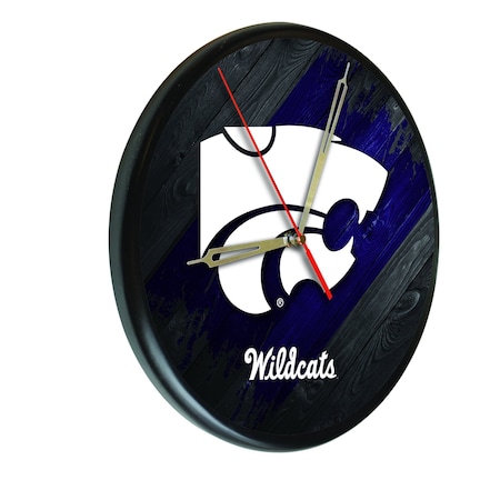 Holland Bar Stool Co Kansas State University 13" Solid Wood Clock WClkPBlkKnsasS