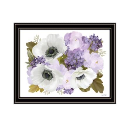 Homeroots Lilacs and Anemone Black Framed Print Wall Art 529867