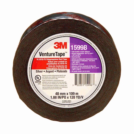 3M Duct Tape, Silver, 120 yd L, 1-7/8 in W 1599B