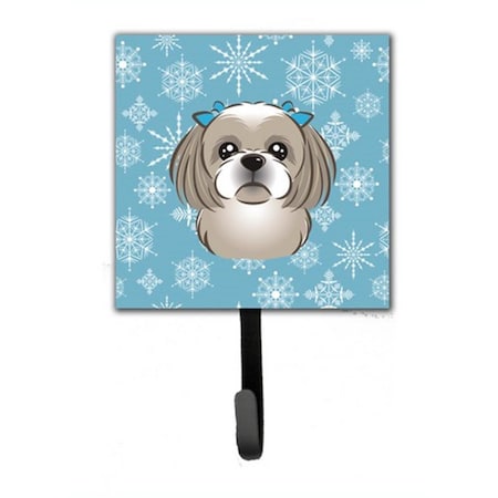 Carolines Treasures Snowflake Gray Silver Shih Tzu Leash and Key Holder BB1684SH4