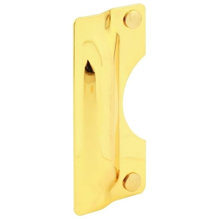 Defender Security Entry Door Latch Shield, 7 in L, 3 in W, Steel, Brass U 9502