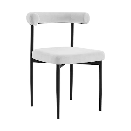 Homeroots Set of Two Gray And Black Upholstered Polyester Open Back Dining Side Chairs 569408