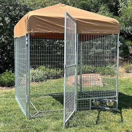 K9 Kennel Store 8ft X 8ft Complete PRO Kennel Galvanized CPR8X8FK