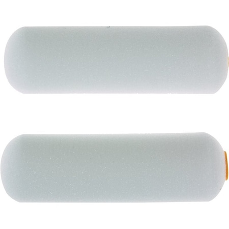 Linzer Roller Cover, White, 1/4 in Thick Nap, 4 in L, Foam Cover, 2PK MR200-2