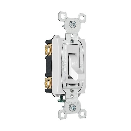 Pass & Seymour Wall Switch, 2 hp, Toggle, 20 A, White CSB20AC2W