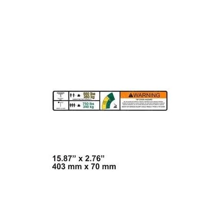 Jlg REPLACEMENT DECAL, WARNING DUAL CAP. 1001255220