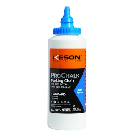 Keson Marking Chalk, Blue, Standard, 8 oz 8B