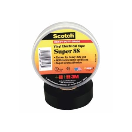 Scotch Super 88 Vinyl Electrical Tape, 2 in x 36 yd, Black 500-103561