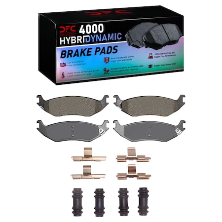 Dynamic Friction Co DFC HybriDynamic Brake Pads Hrdwr Kit 4000-0898-01
