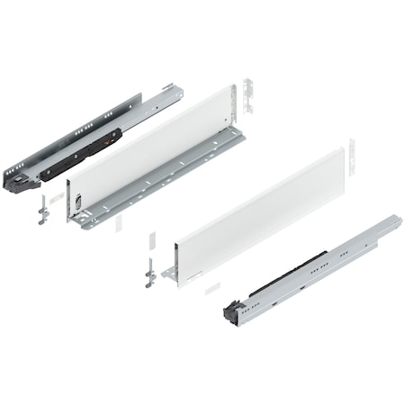 Blum 22in. K Height Legrabox Silk White Drawer Set, 170 Lbs Weight Rating 773K55S0S