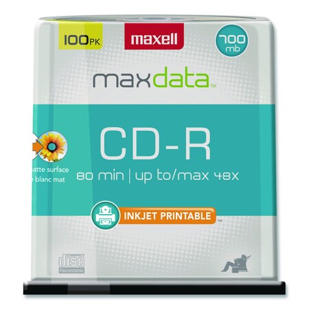 Maxell CD-R Printable Recordable Disc, 700-MB/80 min, 48x, Spindle ...