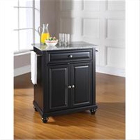 Modern Marketing Crosley Furniture Cambridge Solid Granite Top Portable Kitchen Island in Black Finish KF30023DBK