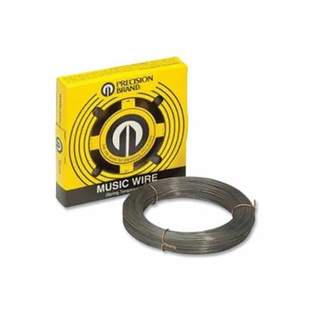 Precision Brand Music Wire, Round, 0.024 in Wire dia, +/-0.0004 in, Approximate 651 ft per lb, 1/4 lb Coil 605-21224