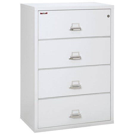 Fireking 4 Drawer, 1 Hr Fire & Impact Rated, 38" Wide Lateral Arctic White 4-3822-CAW