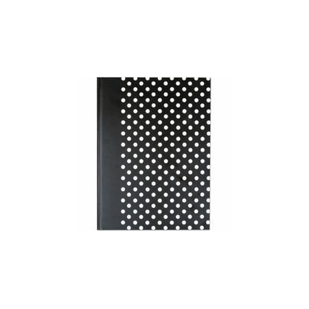 Universal Hardcover Notebook, Black w/White Dots UNV66350