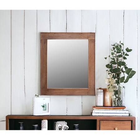 Homeroots 46" Brown Dresser Solid Wood Mirror 521572
