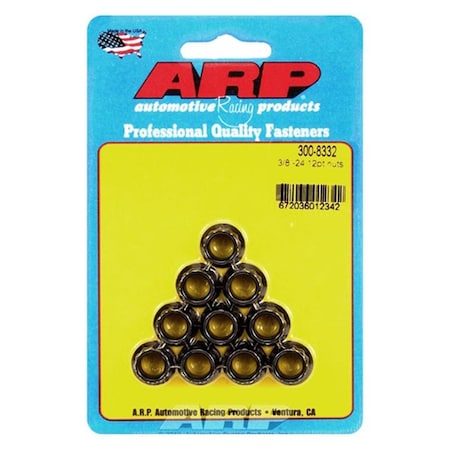 Arp 3008332 0.3724 in. 12 Point Black Oxide Steel Nut, 10PK ARP300-8332