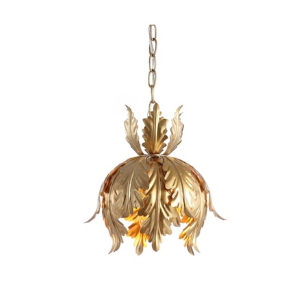 Jonathan Y Anne 12" Adjustable Metal LED Pendant, Gold JYL9509A