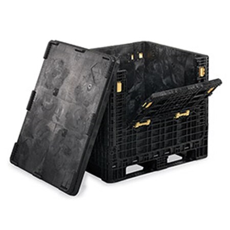 Orbis Black Heavy-Duty Collapsible Bulk Containers - 48 x 40 x 39 in. HDR4048-39 2 DR