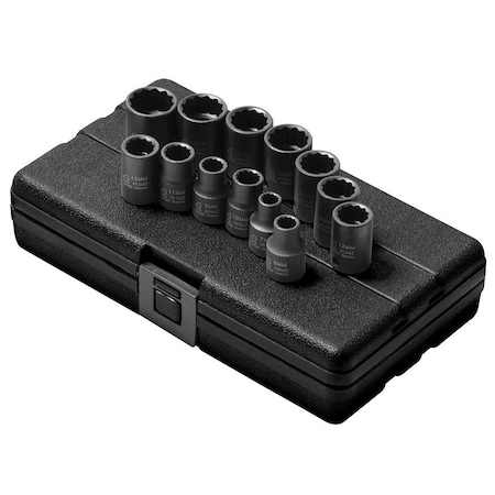 Sunex 3/8 in Drive Metric 12 Point Standard 13-Piece Impact Socket Set 3675