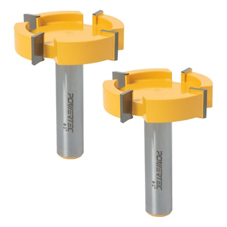 Powertec Slab Flattening Router Bit with 1/2 in. Shank, 2 in. Cutting Diameter, 1/2 in. Cutting Depth, 2PK 73055-P2N