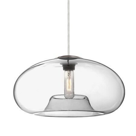 Besa Lighting Besa Bana 15 Pendant, Clear, Satin Nickel Finish, 1x 60W MAX E26 Base 1JT-BANA15CL-SN