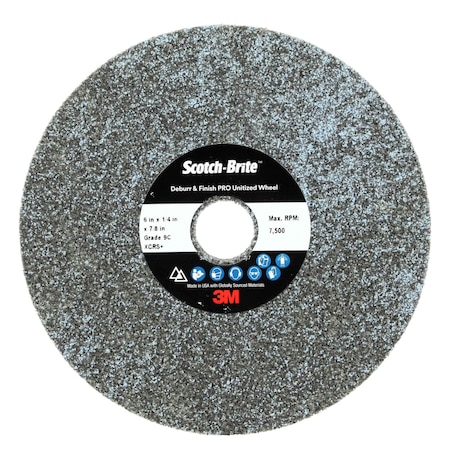 Scotch-Brite Deburr and Finish Pro Unitized Wheel, 9C Extra Coarse+, 6 in x 1/4 in x 7/8 in, 8PK DP-UW