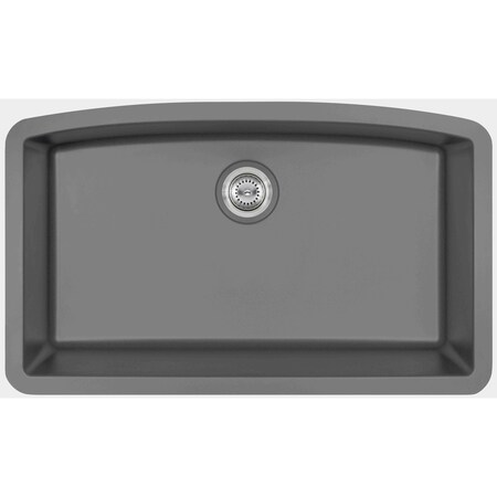 Msi Grey Quartz 32in x 19in Undermount Single Bowl Kitchen Sink ZOR-QTZ-SBSNK-0107