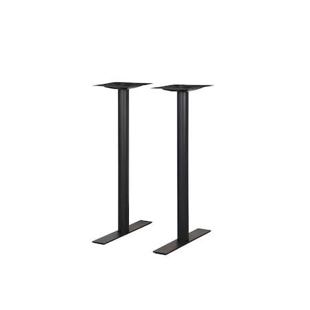Bfm Seating Uptown, 24in End Base 2pc Bar Height, 3in Round Columns, 11 7/8in Bolt-On Top Plates- Sand Black LP-0024RT