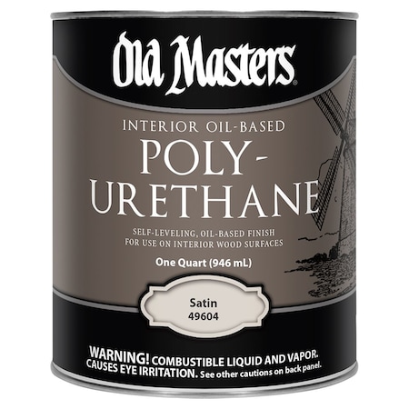 Old Masters Qt Clear Polyurethane Interior Oil-Based Finish, Satin 49604