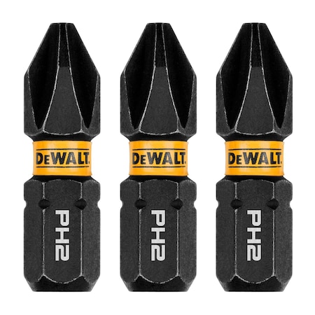 Dewalt FlexTorq Insert Bit, L:1", PKG3, BitSize:PH2 DWAF1PH2IR3