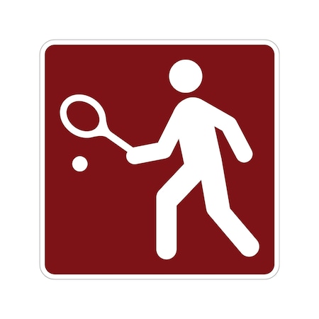 Sign Solutions Usa Tennis (Symbol), 18 in W x Square, Aluminum Sign DUS12DWT1818RS-129