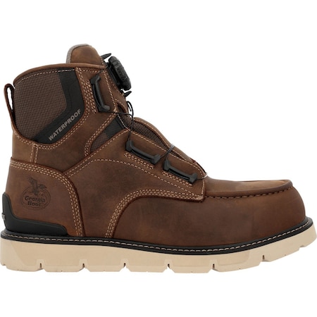 Georgia Boot Carbon Flex 6" BOA Waterproof Carbon Toe Moc-Toe Work Boot, Brown, Size 10.5 GB00729
