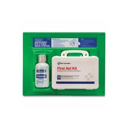 First Aid Only First Aid Kit and Eye Wash Station, 16 oz, Plastic Case 579-24-500