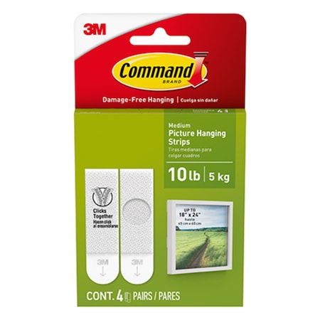 10 lb White Picture Hanging Strips 17201, 6PK -  COMMAND, CHS17201