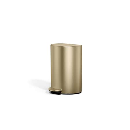 Simplehuman 6 Liter / 1.6 Gal. Mini Semi-round Step Can w/ Inner Bucket & Liner Pocket, Matte Gold Steel CW2129