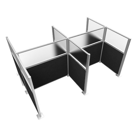 Versare Cubicle Kit, Black, 72 in H HPK-4P4-S-BLK-FR