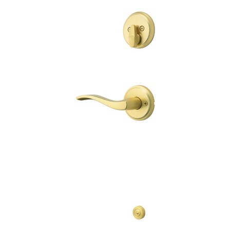 Kwikset Left Hand Sedona Lever Interior Single Cylinder Handleset Trim Satin Brass Finish 971SELLH-4