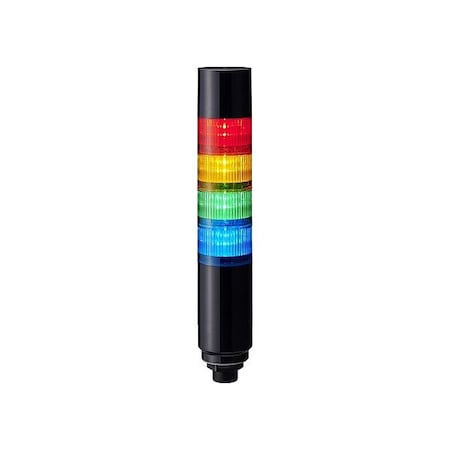 Patlite Signal Tower, 12 5/8 in H, 2 3/8 in dia. LR6-402W8BK-RYGB