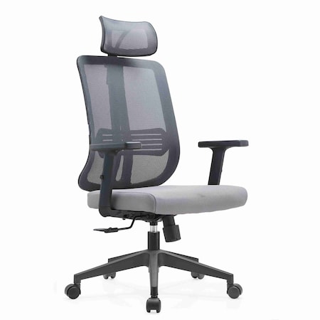 Leisuremod Nift Mesh Ergonomic Swivel Office Chair with Headrest NO62GR