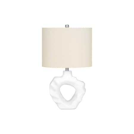 Homeroots 25" Cream Novelty Table Lamp With Cream Drum Shade 545865