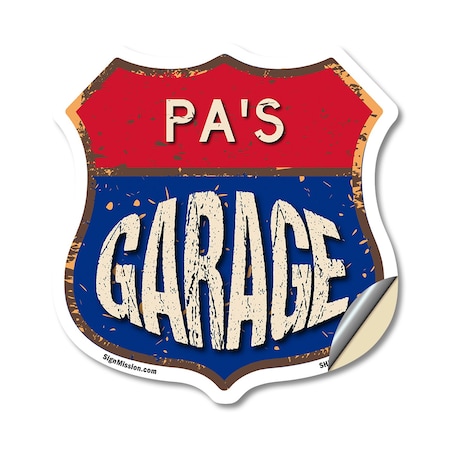 Signmission Pa's Garage, 18 Inch X 18 Inch, Vinyl Decal SHI-D-18-383-PA