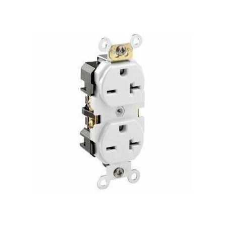 Leviton PlugsandReceptacles, 20A, 250VAC, Wht, Nylon 5462-W