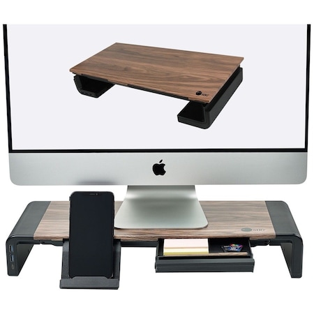 Siig Stylish Foldable Monitor Stand with USB Hub - USB BC 1.2 Charging - 55lb Load Capacity CE-MT2Q12-S1