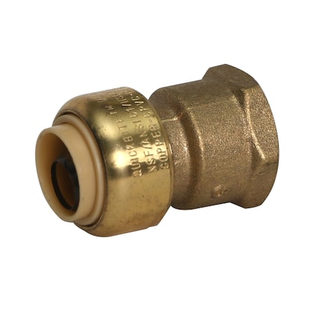 Usa Industrials SharkBite Push to Connect Tube Fitting, Brass, Female Straight, 1 in Tube x 1 in NPT Female ZUSA-TF-PTC-LFBR-28