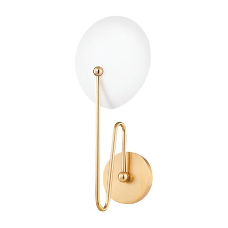 Mitzi Tali Roth X Hattie 1 Light Wall Sconce 7 In. Aged Brass/Textured White H743101-AGB/TWH