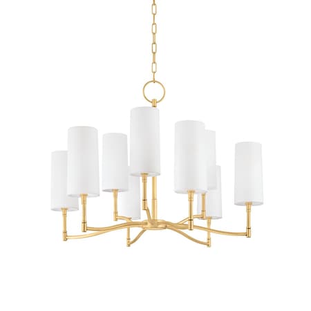 Hudson Valley Lighting Dillon 9 Light Chandelier 30 In. Aged Brass 369-AGB